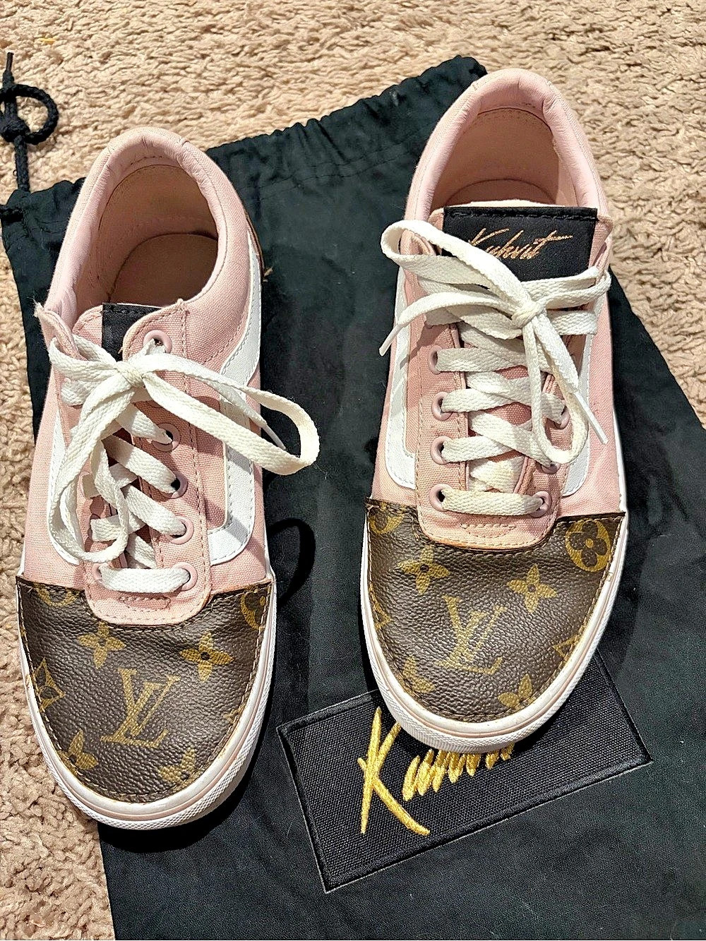 Louis Vuitton LV Trainer Sneaker Sneakers in Pink & Brown US 7.5 Like New